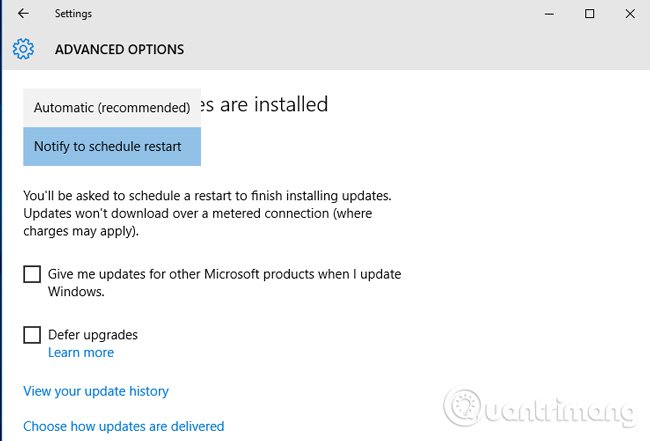 tắt Windows Update