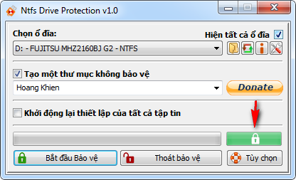 Ntfs Drive protection v1.3 - Trình đóng băng USB cực đỉnh