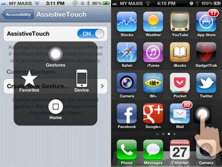 Hình ảnh minh họa tính năng AssistiveTouch trên iOS