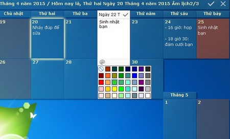 DesktopCal - Tờ lịch đa dụng và hữu ích cần có trên Windows