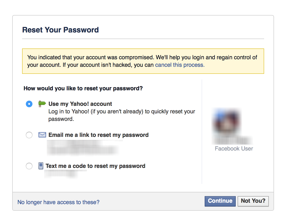Chọn phương thức để Facebook có thể gửi mã kích hoạt cho bạn, thông qua email hay số điện thoại
